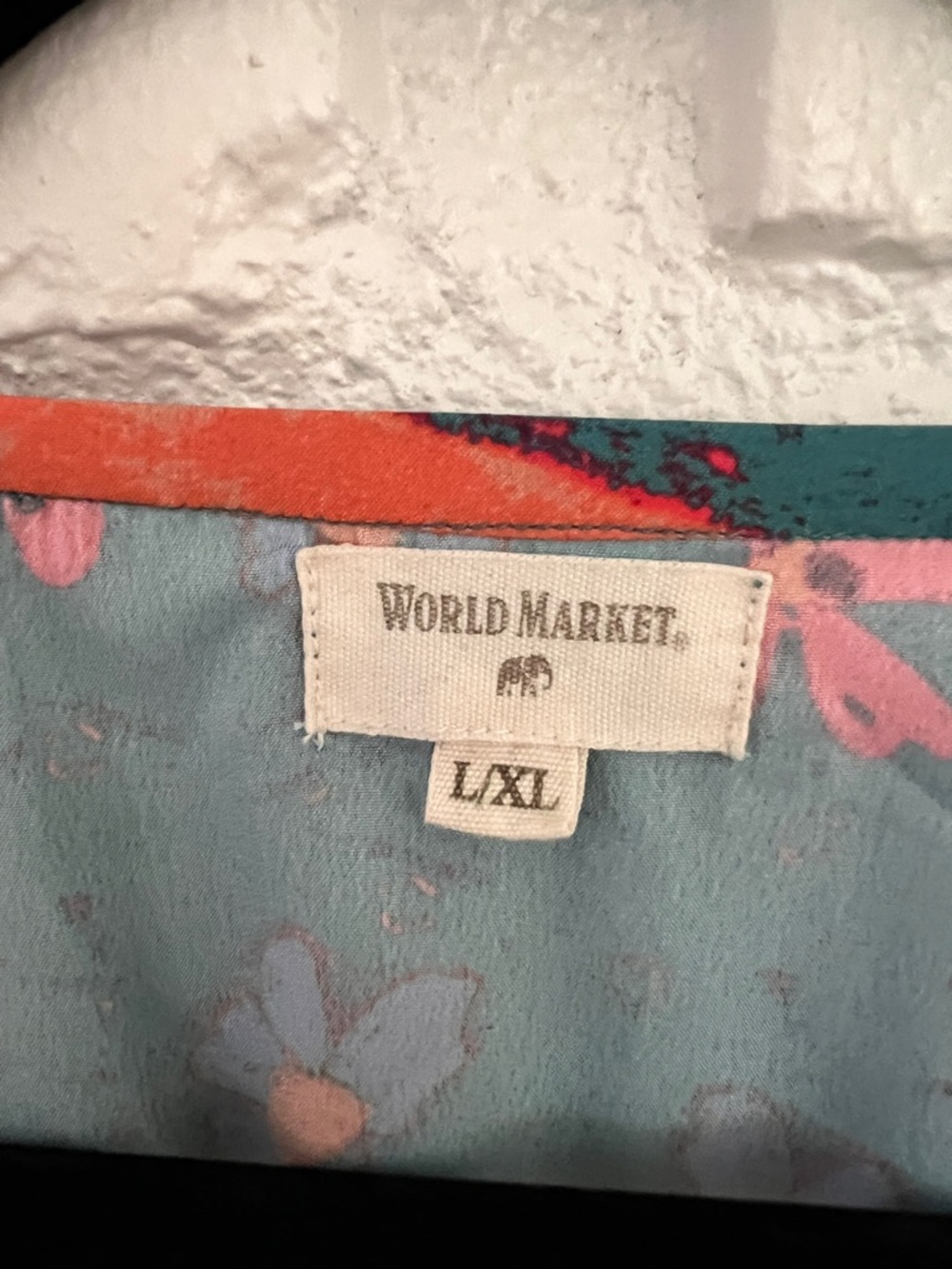Cost Plus World Market Teal and Coral Floral V-Neck Maxi Dress - Picture 2 of 7